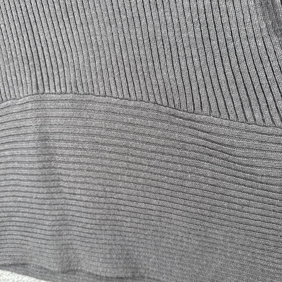 Michael Kors Womens Crewneck Sweater XL Gray Ribbed Asymmetrical Side Zipper - Picture 4 of 12